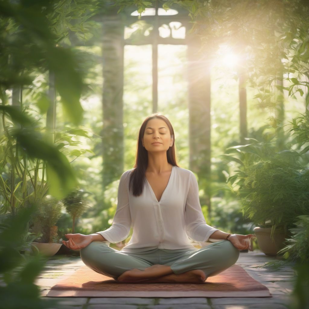 Woman Meditating Peacefully