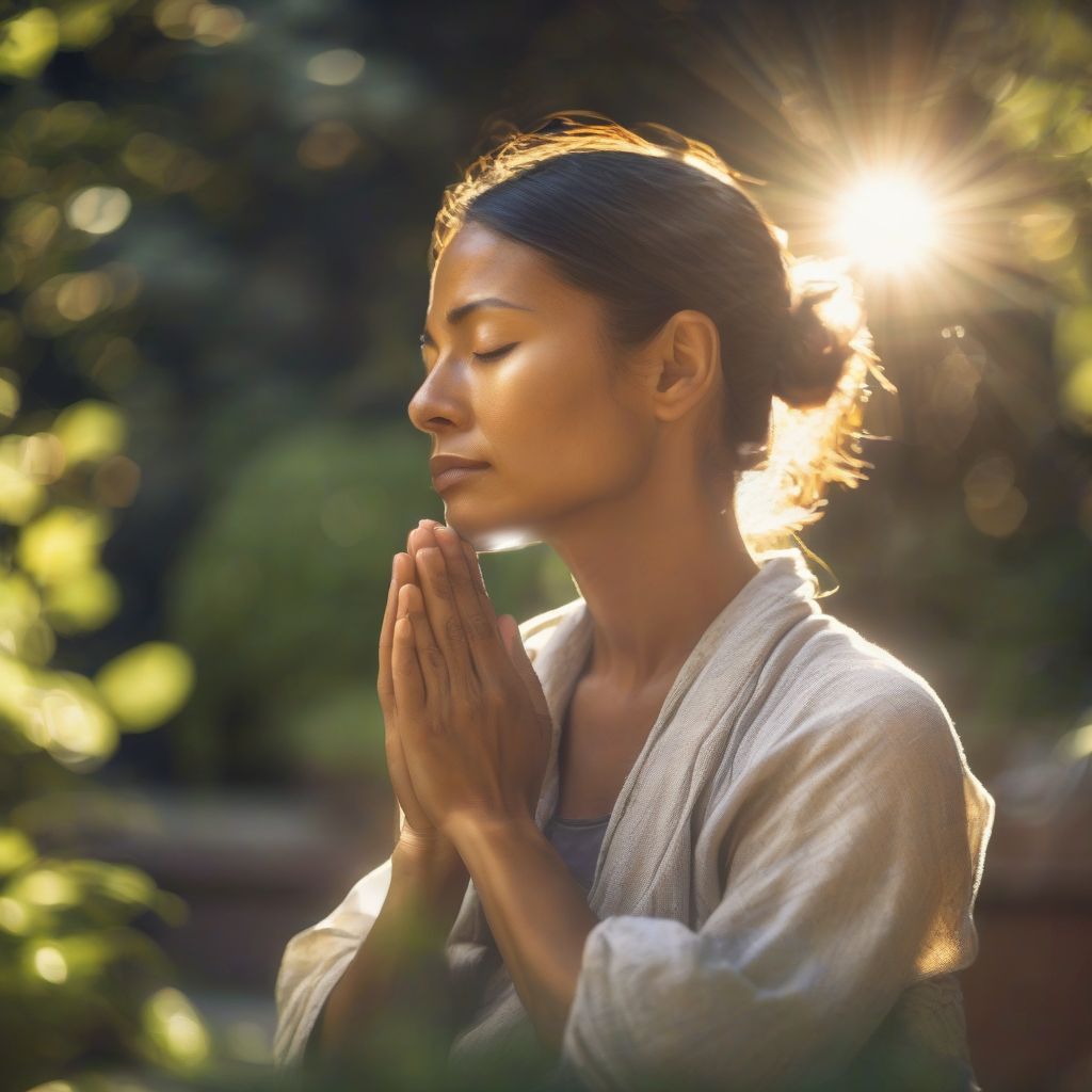 Woman Meditating Peacefully