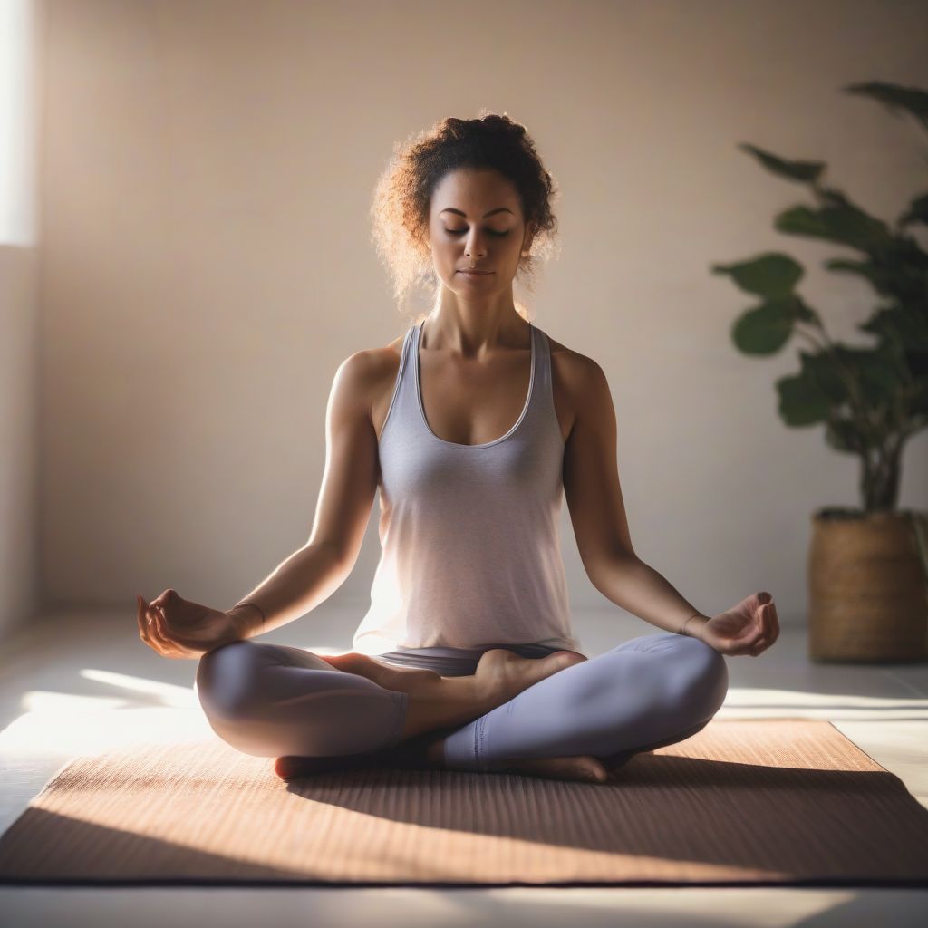 Woman Meditating Peacefully